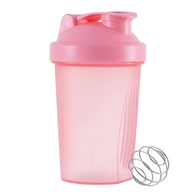 Tasse d'eau de sport Shaker de 400ml, tasse en plastique de sport de Fitness avec boule d'agitation